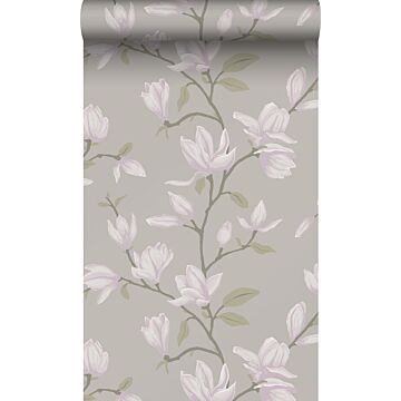 behang magnolia licht taupe