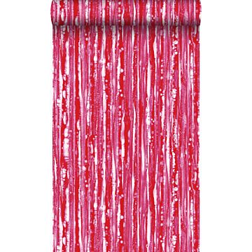 behang strepen rood en roze