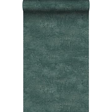 behang natuursteen met craquelé effect smaragd groen