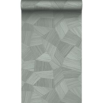eco-texture vliesbehang grafisch 3D motief blauw grijs