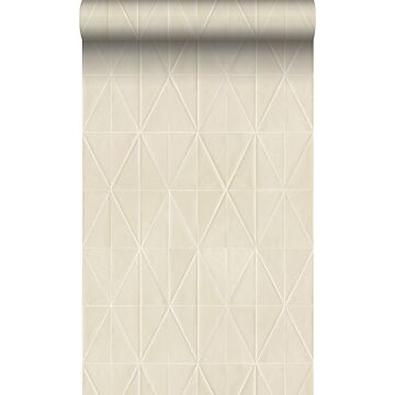 eco-texture vliesbehang origami motief zand beige