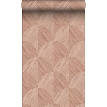 eco-texture vliesbehang 3D-motief terracotta roze