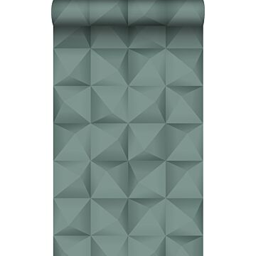 eco-texture vliesbehang 3D-motief petrolblauw