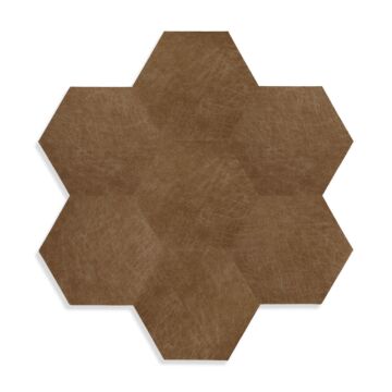 zelfklevende eco-leer tegels hexagon cognac bruin