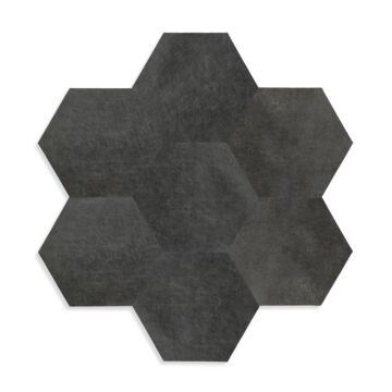 zelfklevende eco-leer tegels hexagon antraciet grijs