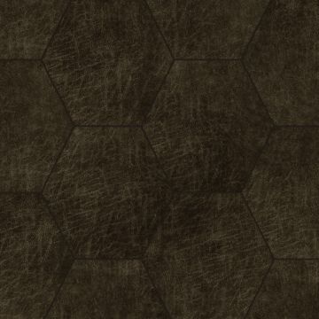 zelfklevende eco-leer tegels hexagon donkerbruin