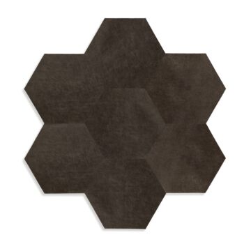 zelfklevende eco-leer tegels hexagon donkerbruin